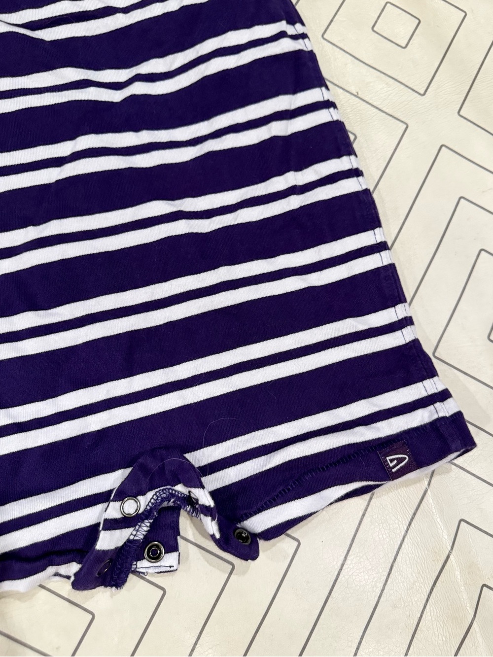 Garb Purple and White Striped LSU Polo Romper - Picture 9 of 11
